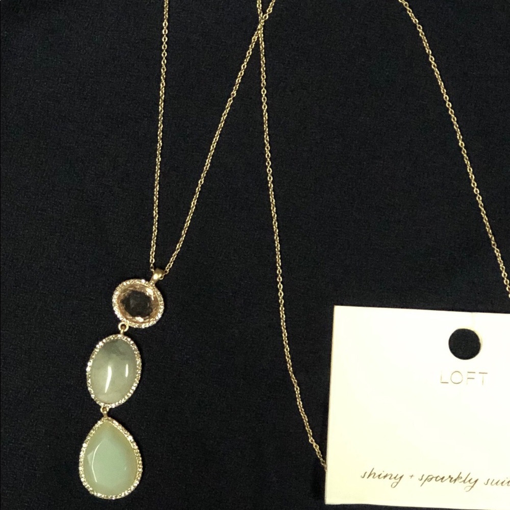 NWT LOFT PAVE DROP PENDANT NECKLACE - Picture 4 of 4